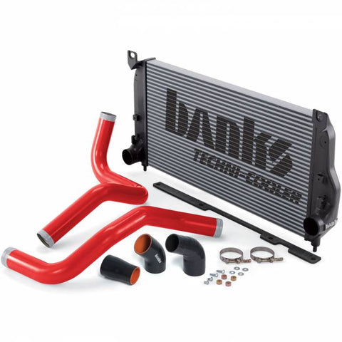 Intercooler Upgrade, Includes Boost Tubes (red powder-coated) for 2004-2005 Chevy/GMC 2500/3500 6.6L Duramax, LLY