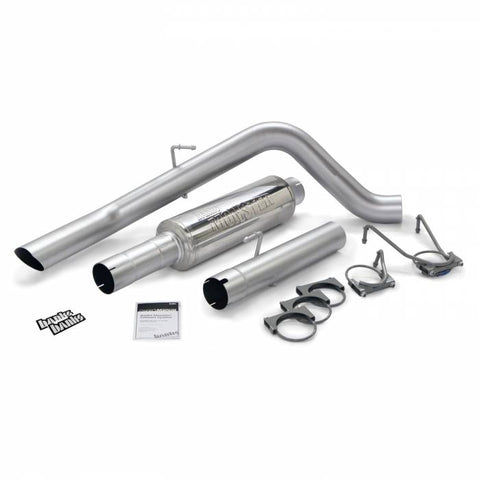 Monster Sport Exhaust, 4-inch Single Exit, Slash Cut for 2003-2004 Dodge Ram 2500/3500 5.9L Cummins, with 4 inch Catalytic Converter Outlet
